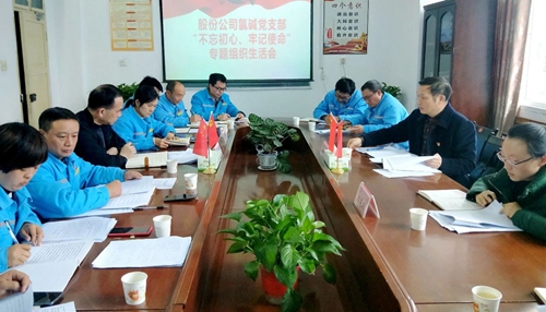 向宇飛列席指導股份公司氯堿黨支部“不忘初心、牢記使命”專題組織生活會